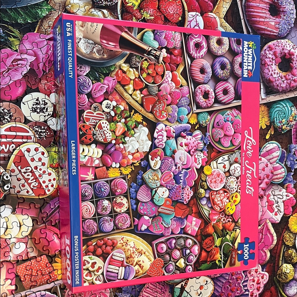 White Mountain Love Treats Puzzle - Pink and Purple Dessert Theme